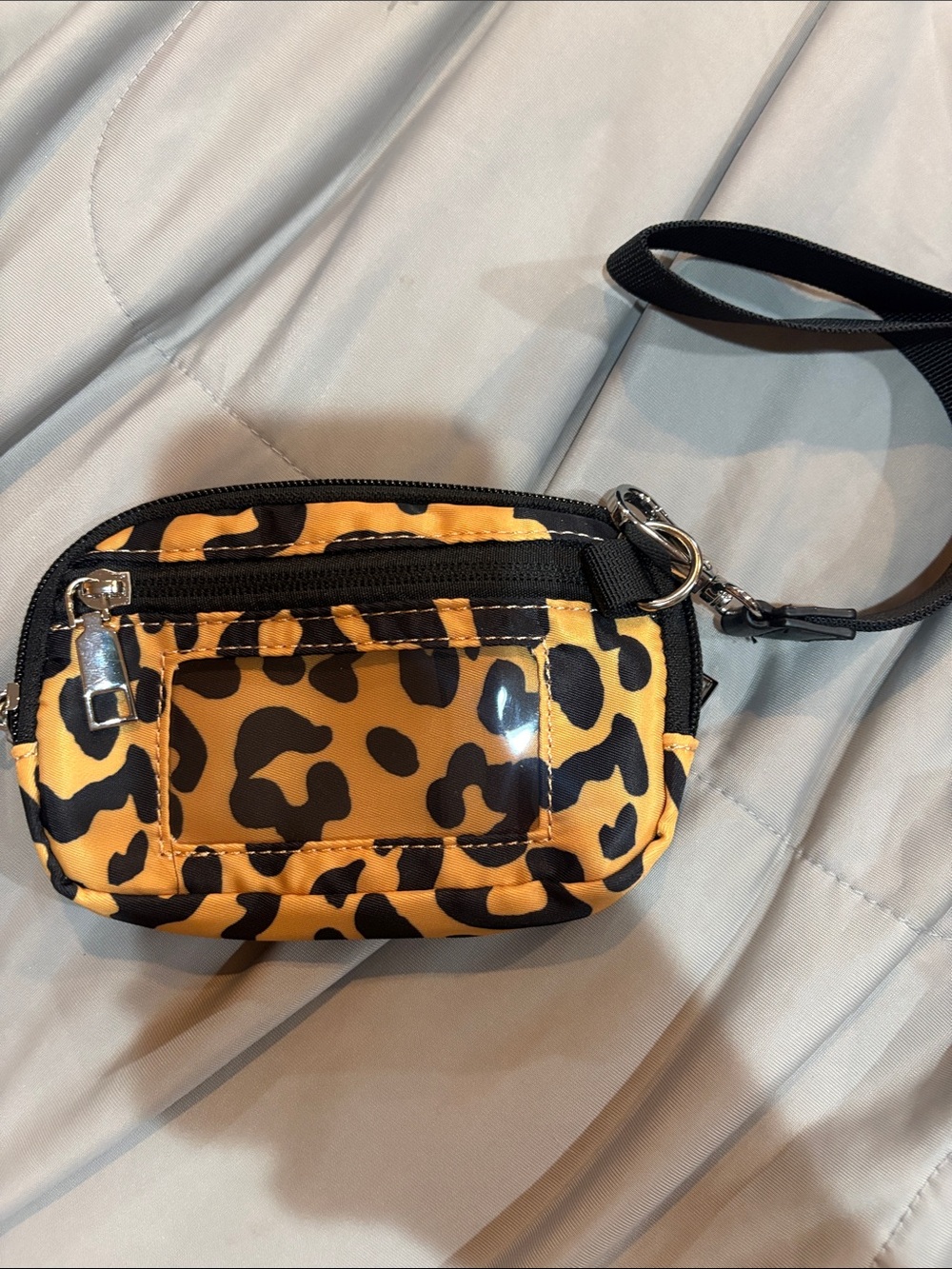 Source Unknown Yellow and Black Leopard Print Mini Wristlet